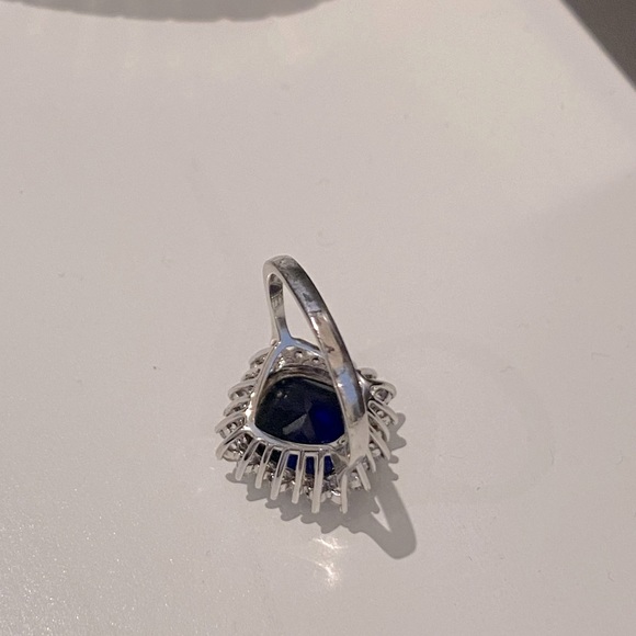 Sterling Silver Cubic Zirconia Blue Sapphire Ring - Picture 16 of 16